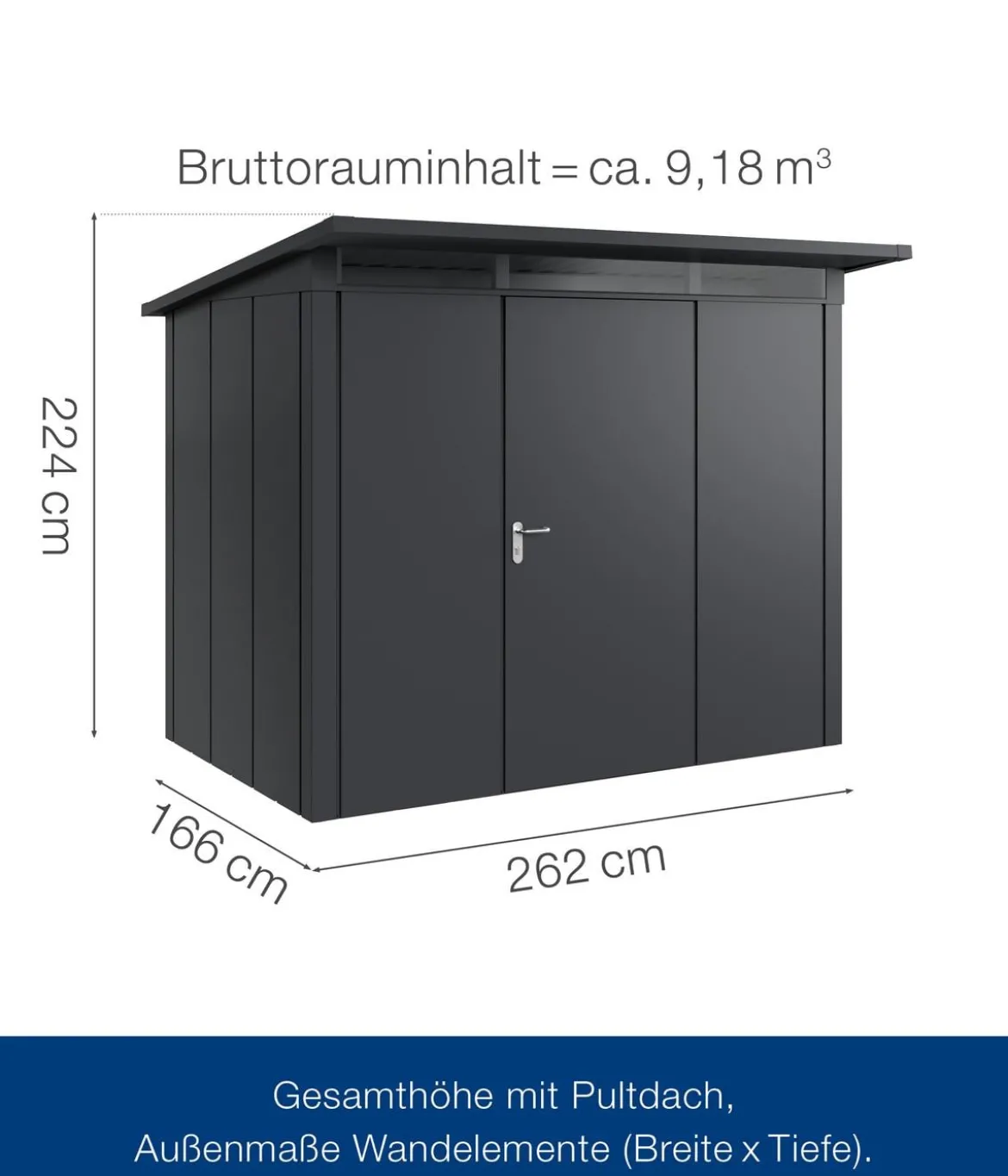 Hörmann Metallgerätehaus Juno JPD8 L-Sk Motiv Design, ca. B277/H224/T214 cm
