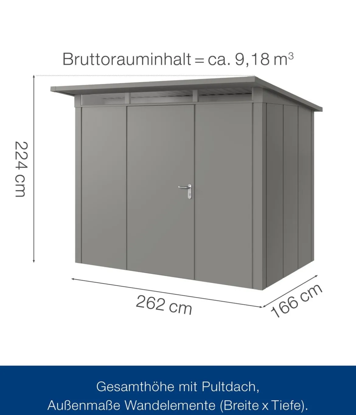 Hörmann Metallgerätehaus Juno JPD8 L-Sk Motiv Design, ca. B277/H224/T214 cm