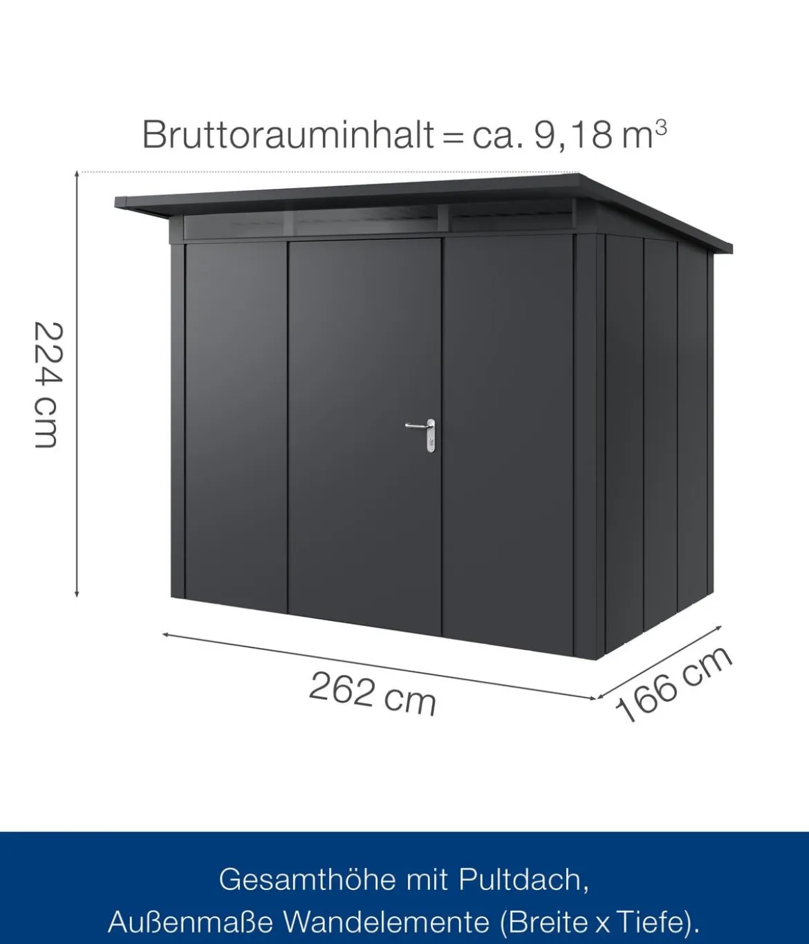 Hörmann Metallgerätehaus Juno JPD8 L-Sk Motiv Design, ca. B277/H224/T214 cm
