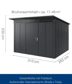 Hörmann Metallgerätehaus Juno JPD13 L-Sk Motiv Design, ca. B325/H232/T310 cm