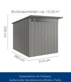 Hörmann Metallgerätehaus Juno JPD6 M-Sk Motiv Modern mit Doppeltür, ca. B229/H232/T310 cm