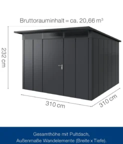 Hörmann Metallgerätehaus Juno JPD14 L-Sk Motiv Design, ca. B325/H232/T358 cm