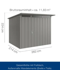 Hörmann Metallgerätehaus Juno JPD9 M-Sk Motiv Modern, ca. B277/H224/T262 cm