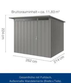 Hörmann Metallgerätehaus Juno JPD9 M-Sk Motiv Modern, ca. B277/H224/T262 cm