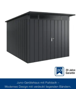 Hörmann Metallgerätehaus Juno JPD11 M-Sk Motiv Modern mit Doppeltür, ca. B277/H232/T358 cm