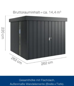 Hörmann Metallgerätehaus Juno JFD10 M-Sk Motiv Modern bodentiefes Fenster mit Doppeltür, ca. B277/H222/T277 cm