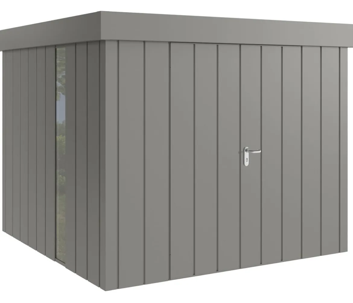 Hörmann Metallgerätehaus Juno JFD10 M-Sk Motiv Modern bodentiefes Fenster mit Doppeltür, ca. B277/H222/T277 cm