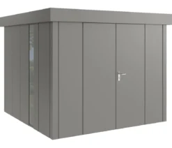 Hörmann Metallgerätehaus Juno JFD10 L-Sk Motiv Design bodentiefes Fenster mit Doppeltür, ca. B277/H222/T277 cm