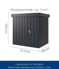 Hörmann Metallgerätehaus Juno JFD4 M-Sk Motiv Modern, ca. B229/H222/T181 cm