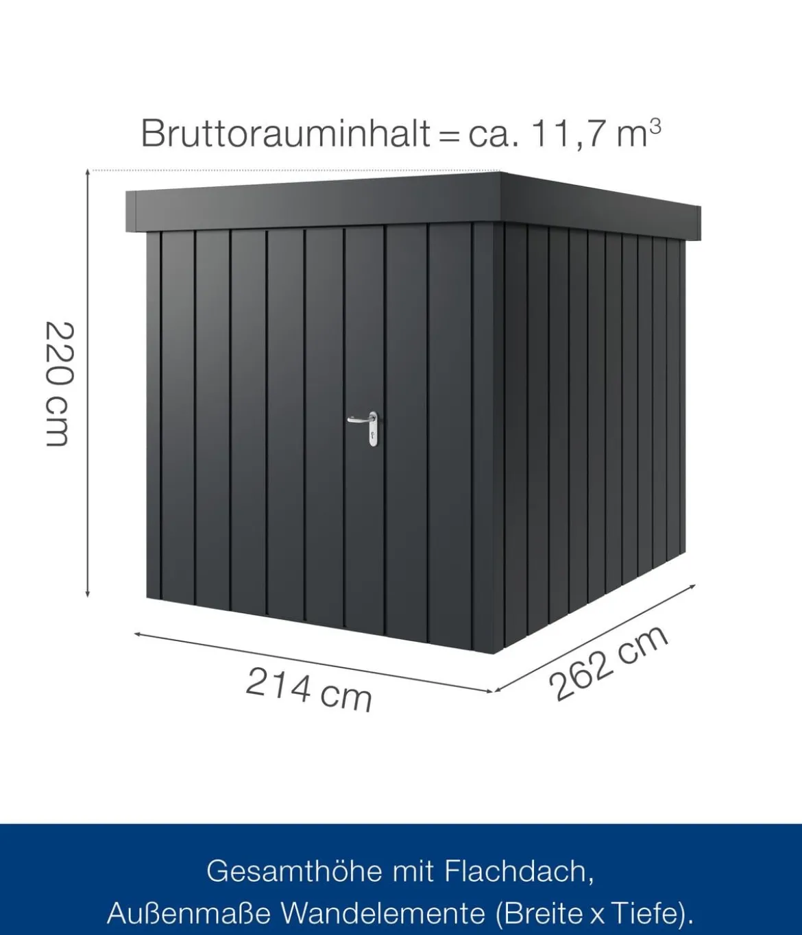 Hörmann Metallgerätehaus Juno JFD6 M-Sk Motiv Modern, ca. B229/H222/T277 cm