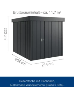 Hörmann Metallgerätehaus Juno JFD6 M-Sk Motiv Modern, ca. B229/H222/T277 cm