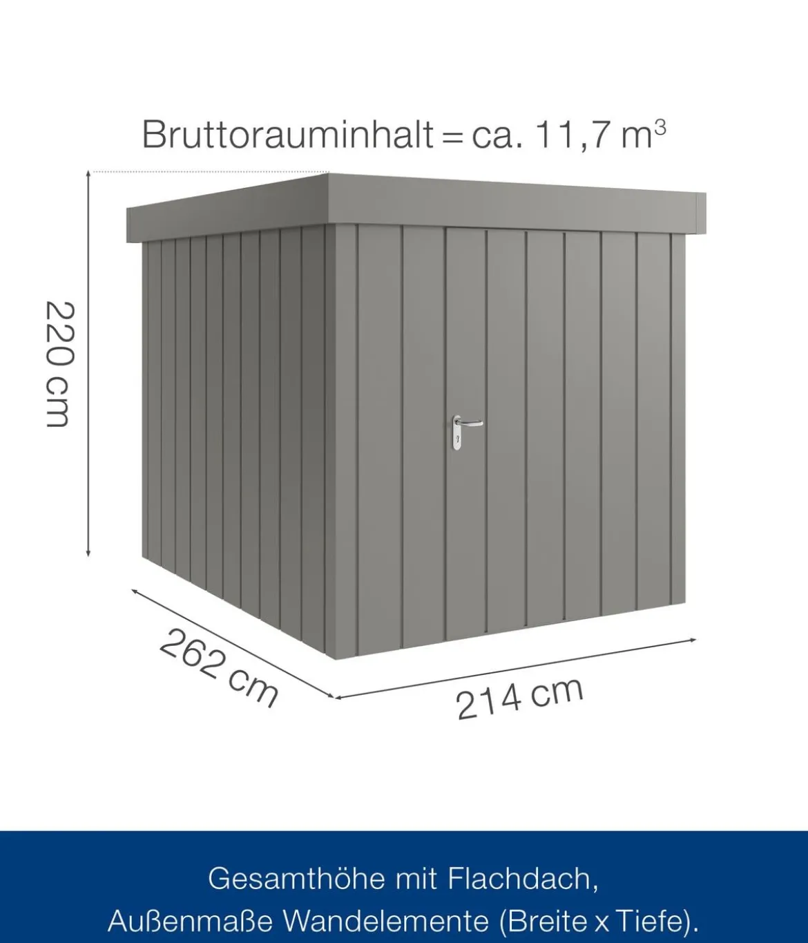 Hörmann Metallgerätehaus Juno JFD6 M-Sk Motiv Modern, ca. B229/H222/T277 cm