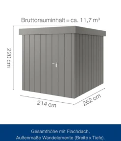 Hörmann Metallgerätehaus Juno JFD6 M-Sk Motiv Modern, ca. B229/H222/T277 cm