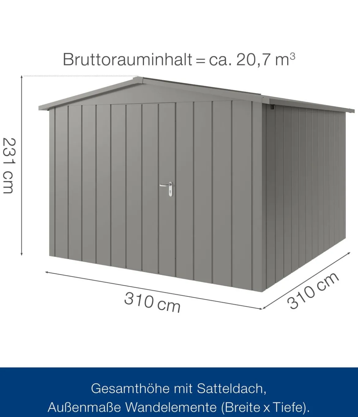 Hörmann Metallgerätehaus Juno JSD14 M-Sk Motiv Modern, ca. B333/H231/T325 cm