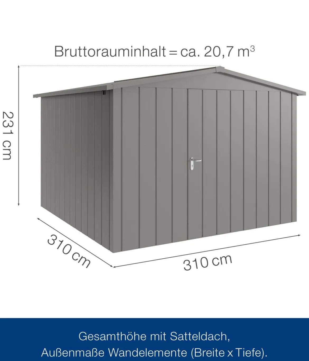 Hörmann Metallgerätehaus Juno JSD14 M-Sk Motiv Modern, ca. B333/H231/T325 cm