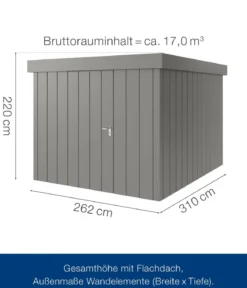 Hörmann Metallgerätehaus Juno JFD11 M-Sk Motiv Modern, ca. B277/H222/T325 cm