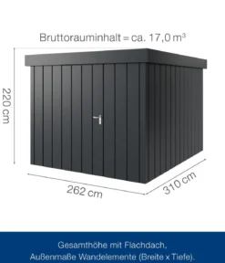 Hörmann Metallgerätehaus Juno JFD11 M-Sk Motiv Modern, ca. B277/H222/T325 cm