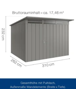 Hörmann Metallgerätehaus Juno JPD13 M-Sk Motiv Modern, ca. B325/H232/T310 cm