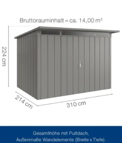 Hörmann Metallgerätehaus Juno JPD12 M-Sk Motiv Modern mit Doppeltür, ca. B325/H224/T262 cm