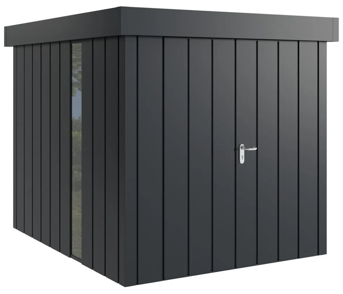 Hörmann Metallgerätehaus Juno JFD6 M-Sk Motiv Modern bodentiefes Fenster mit Doppeltür, ca. B229/H222/T277 cm
