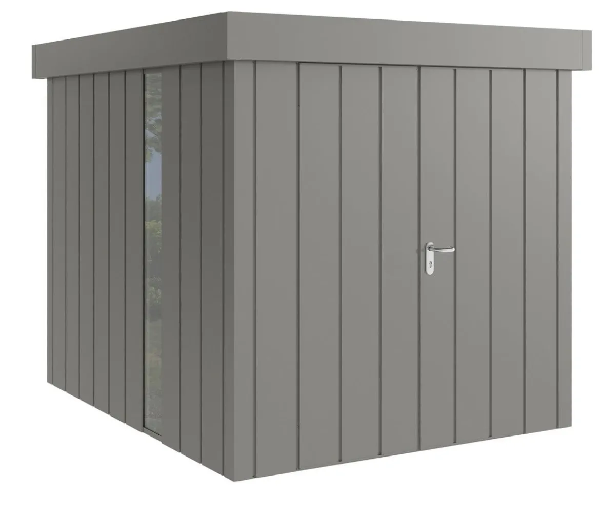 Hörmann Metallgerätehaus Juno JFD6 M-Sk Motiv Modern bodentiefes Fenster mit Doppeltür, ca. B229/H222/T277 cm