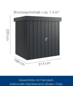 Hörmann Metallgerätehaus Juno JFD4 M-Sk Motiv Modern mit Doppeltür, ca. B229/H222/T181 cm