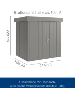 Hörmann Metallgerätehaus Juno JFD4 M-Sk Motiv Modern mit Doppeltür, ca. B229/H222/T181 cm