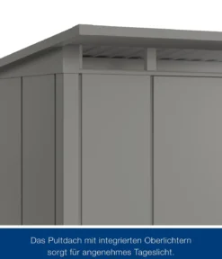 Hörmann Metallgerätehaus Juno JPD6 L-Sk Motiv Design mit Doppeltür, ca. B229/H232/T310 cm