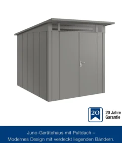 Hörmann Metallgerätehaus Juno JPD6 L-Sk Motiv Design mit Doppeltür, ca. B229/H232/T310 cm