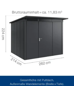 Hörmann Metallgerätehaus Juno JPD9 L-Sk Motiv Design, ca. B277/H224/T262 cm