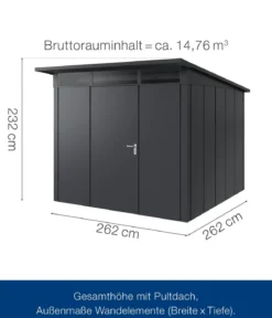 Hörmann Metallgerätehaus Juno JPD10 L-Sk Motiv Design, ca. B277/H232/T310 cm