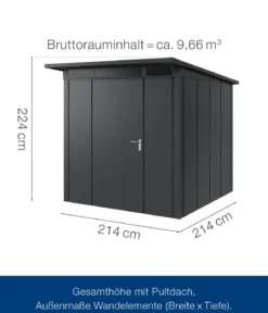 Hörmann Metallgerätehaus Juno JPD5 L-Sk Motiv Design, ca. B229/H224/T262 cm