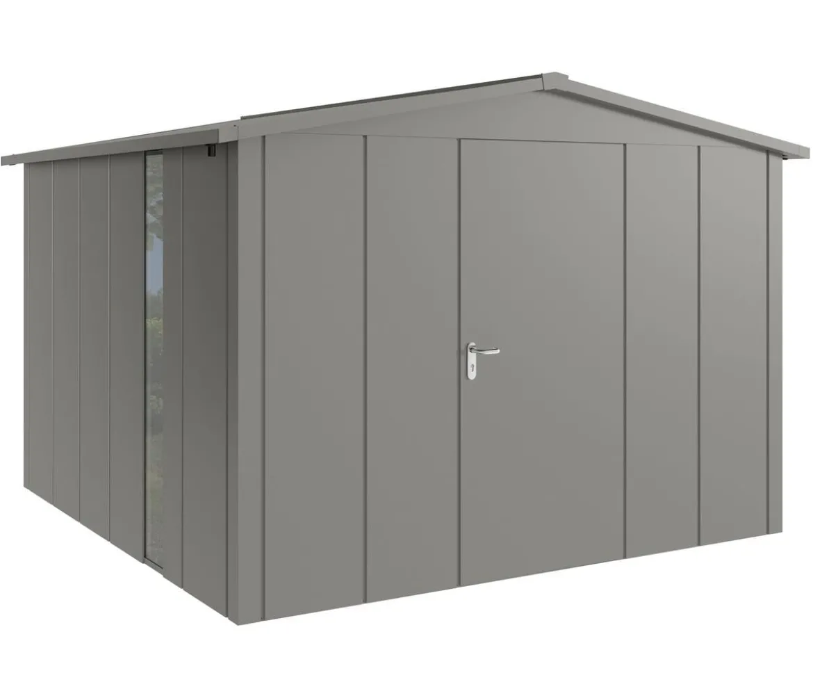 Hörmann Metallgerätehaus Juno JSD14 L-Sk Motiv Design bodentiefes Fenster, ca. B333/H231/T325 cm