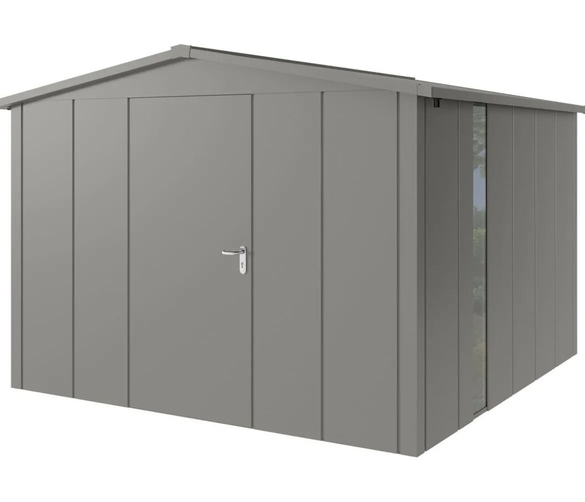 Hörmann Metallgerätehaus Juno JSD14 L-Sk Motiv Design bodentiefes Fenster, ca. B333/H231/T325 cm