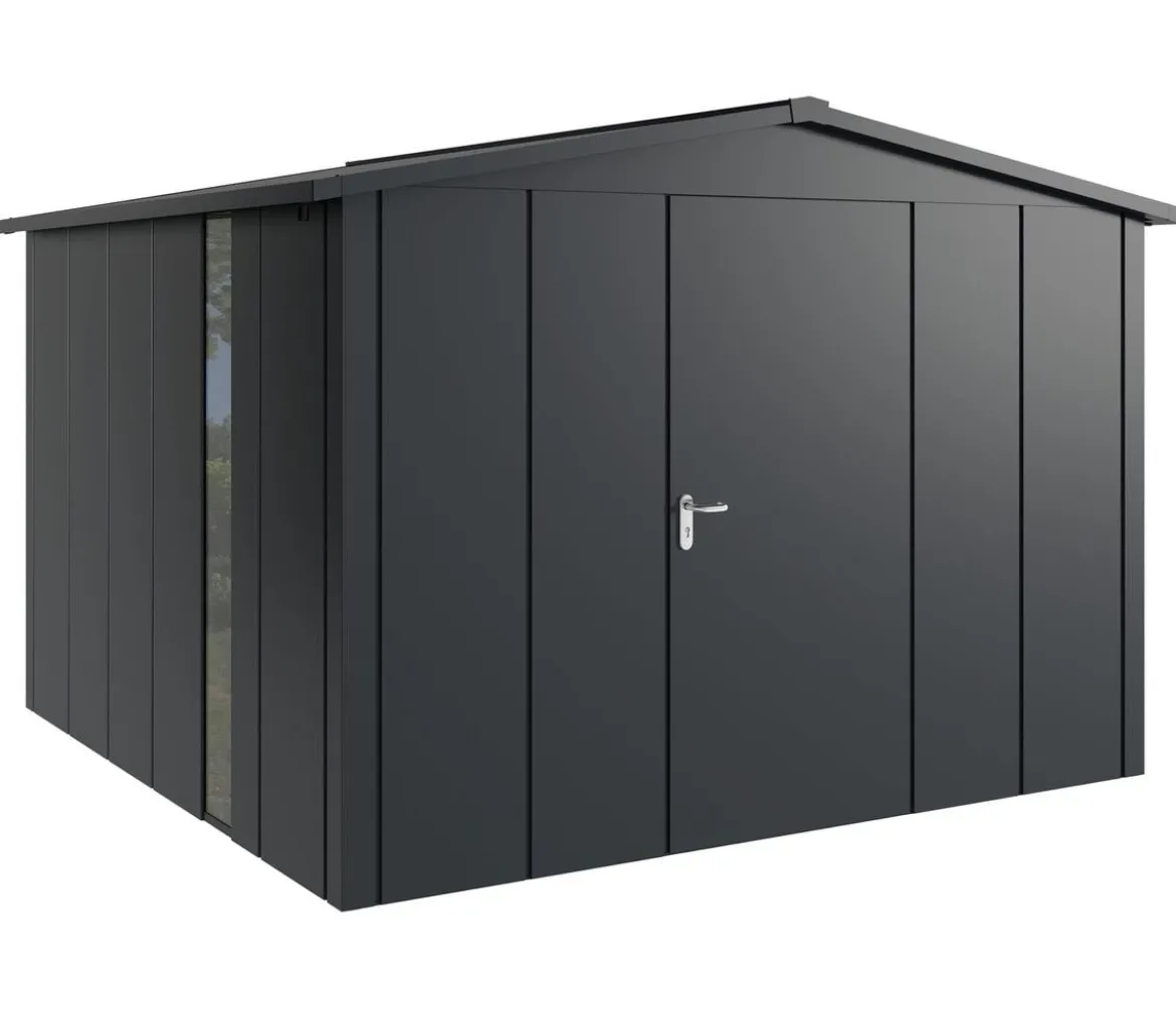Hörmann Metallgerätehaus Juno JSD14 L-Sk Motiv Design bodentiefes Fenster, ca. B333/H231/T325 cm