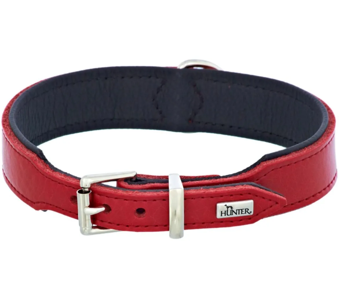 HUNTER® Hundehalsband Basic, rot/schwarz