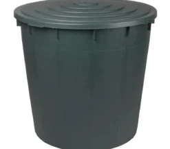 ICS Kunststoff-Deckel für Regentonne 500 l, rund, dunkelgrün