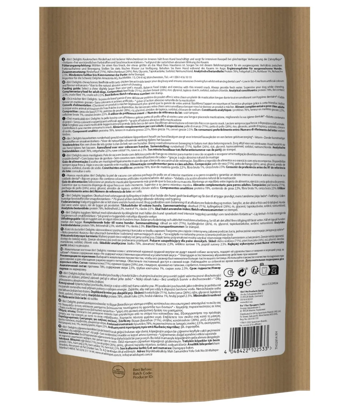8in1 Hundesnack Delights Chicken Bones XS, 21 Stk.