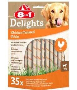 8in1 Hundesnack Delights Chicken Twisted Sticks, 190 g