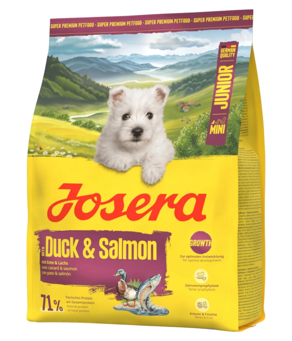 Josera Trockenfutter für Hunde Mini Junior, Ente & Lachs