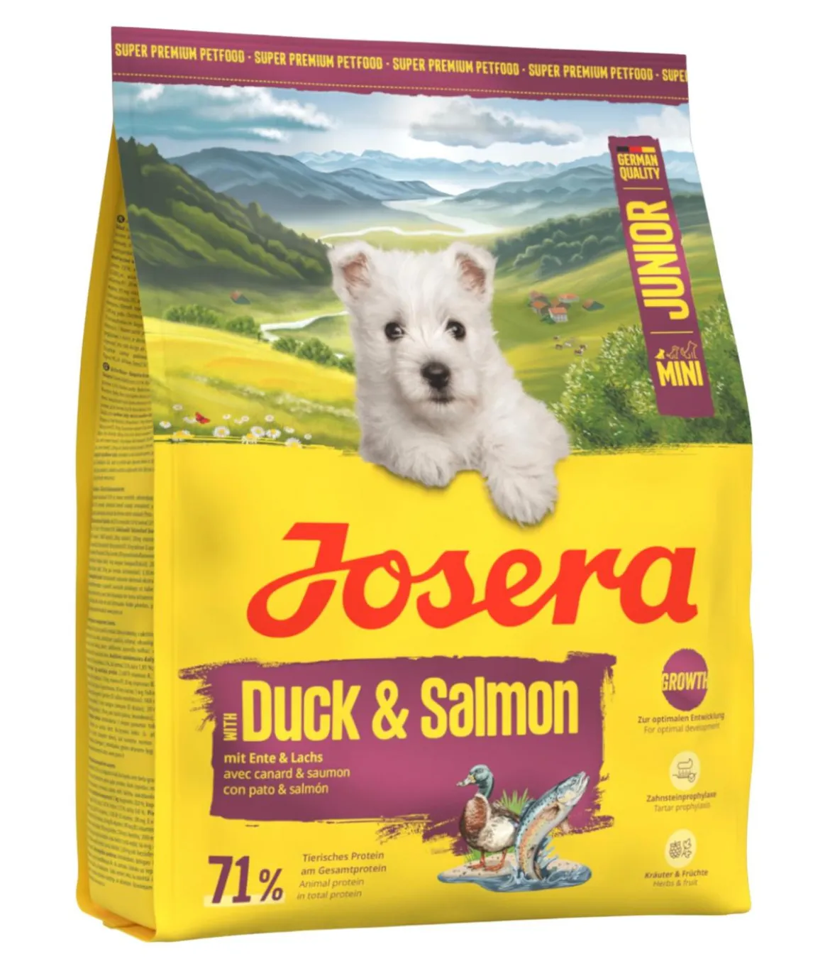 Josera Trockenfutter für Hunde Mini Junior, Ente & Lachs