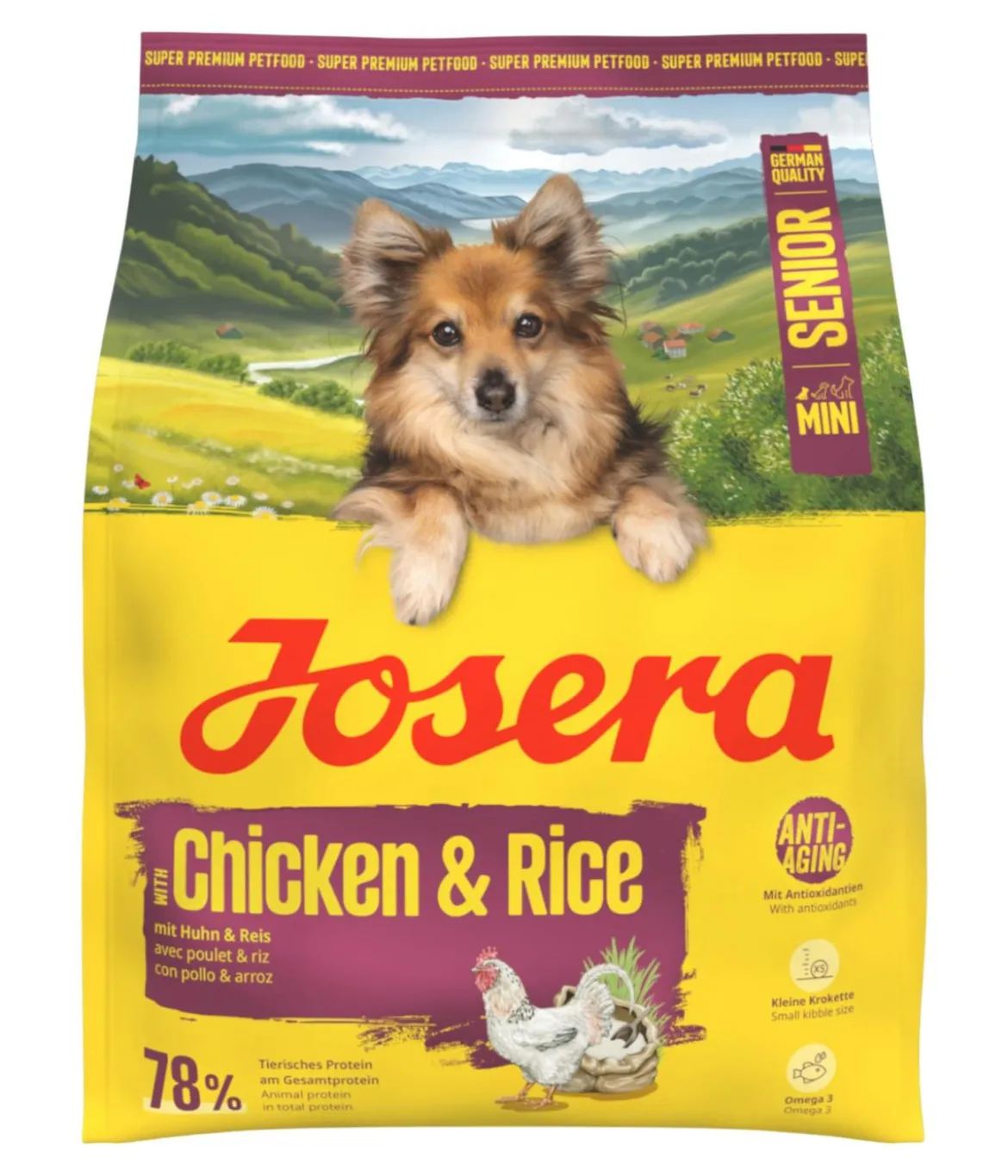 Josera Trockenfutter für Hunde Mini Senior, Huhn & Reis