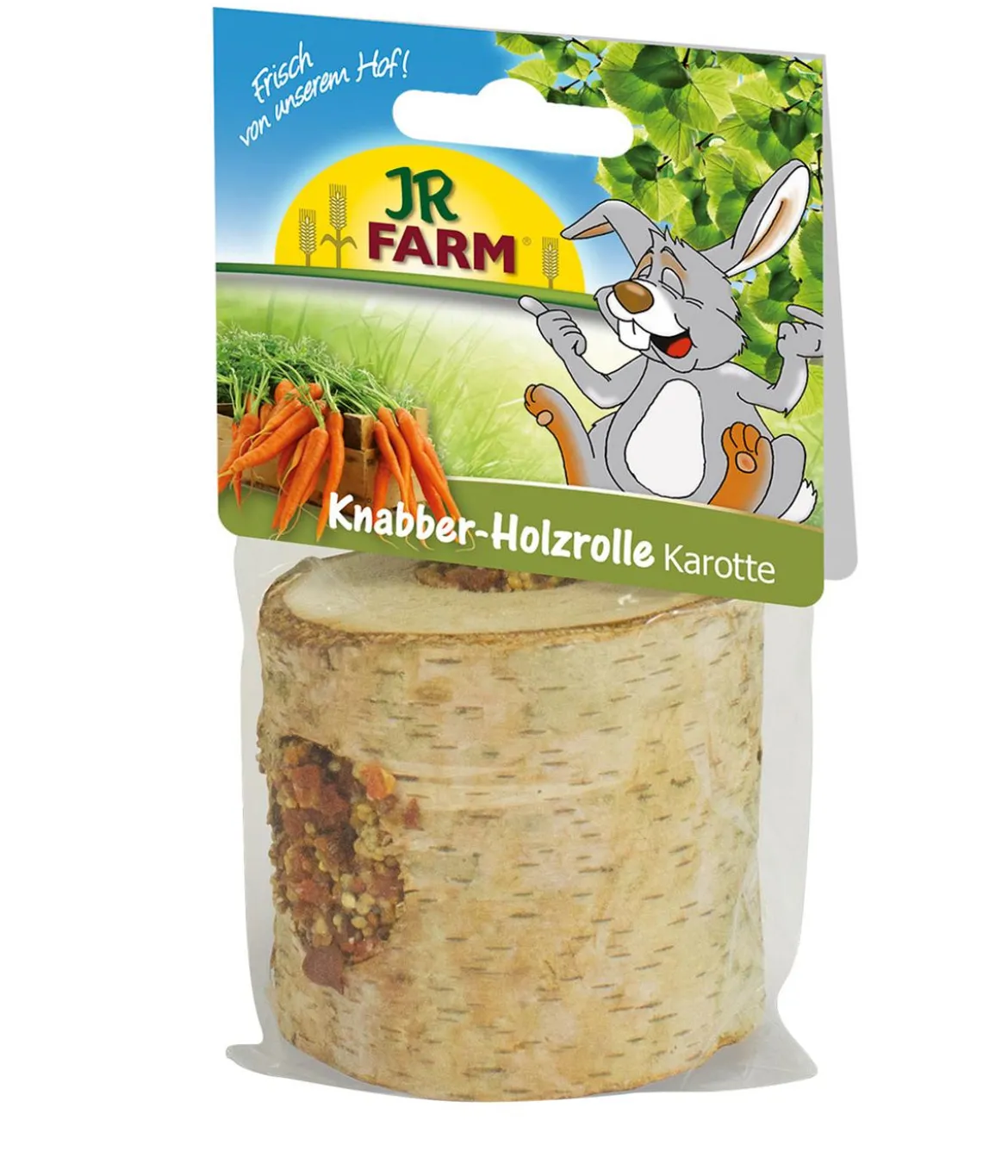 JR FARM Nagersnack Knabber-Holzrolle Karotte