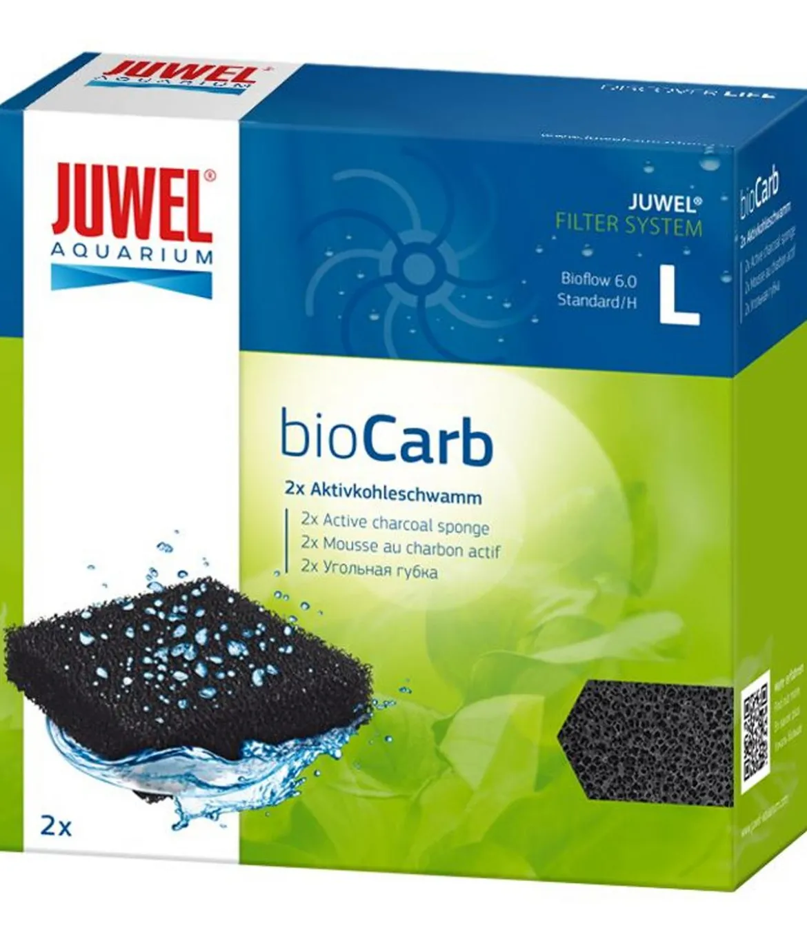 JUWEL® AQUARIUM Aquariumzubehör Kohleschwamm bioCarb L, 2er-Set