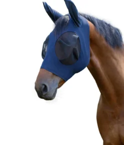 Kerbl Covalliero Fliegenschutzmaske mit Ohrenschutz FinoStretch, blau