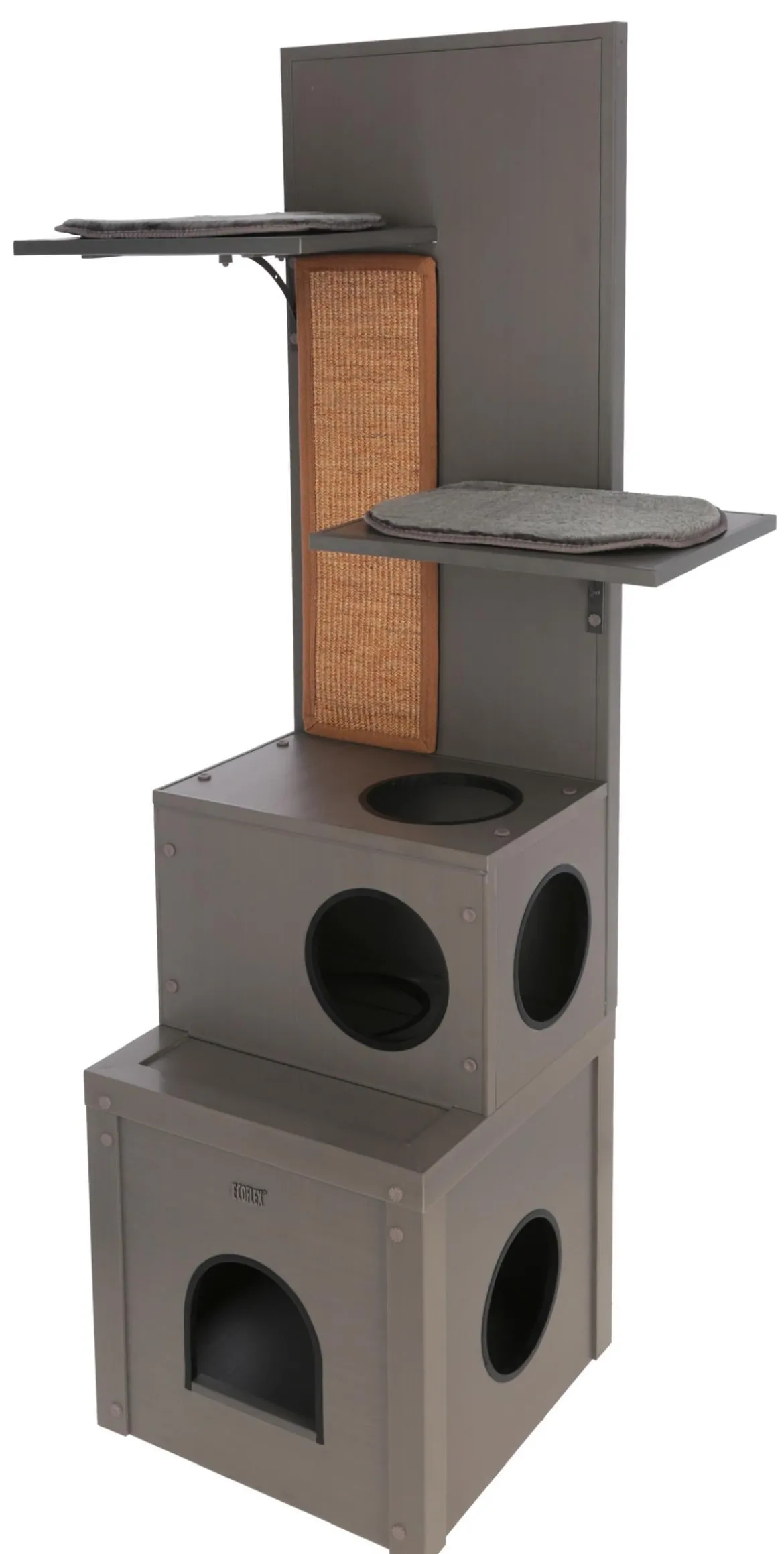 KERBL Katzenspielhaus Alex ECO, grau, ca. B42/H152,5/T42 cm