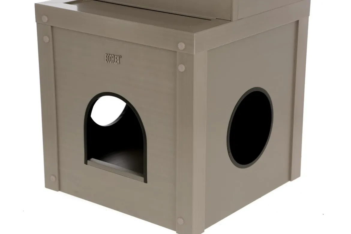 KERBL Katzenspielhaus Alex ECO, grau, ca. B42/H152,5/T42 cm