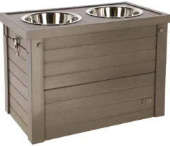 KERBL Pet Futter- & Trinkbar ECO Dinner, grau, ca. B54/H39,5/T30 cm