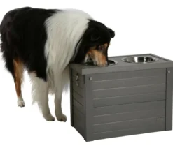 KERBL Pet Futter- & Trinkbar ECO Dinner, grau, ca. B54/H39,5/T30 cm