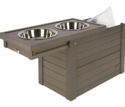 KERBL Pet Futter- & Trinkbar ECO Dinner, grau, ca. B54/H39,5/T30 cm